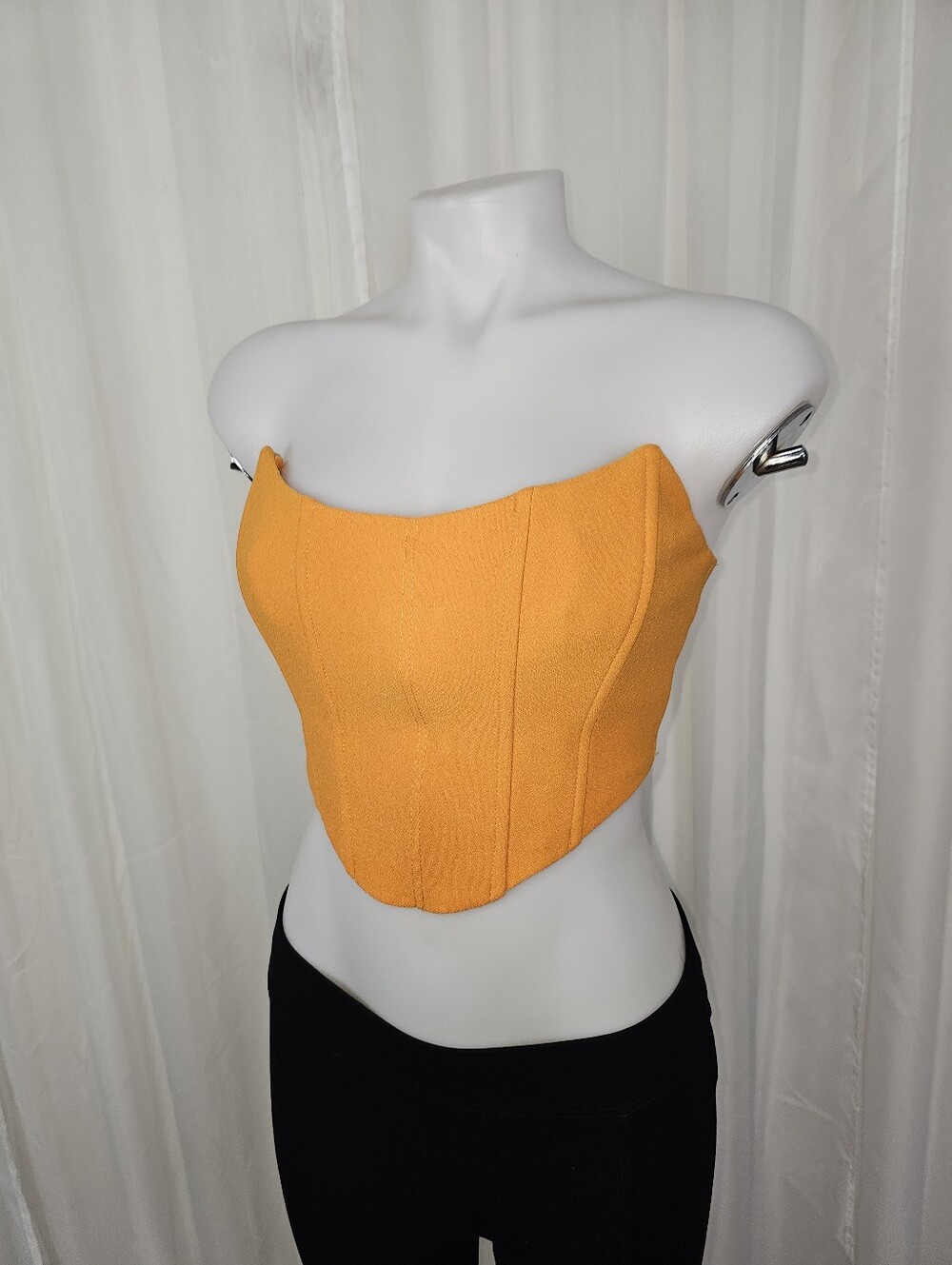 Princess Polly Orange Strapless Carlie Charlie Corset Bustier Top Lace Back 6